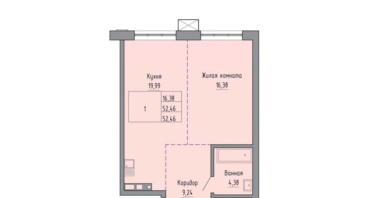 квартира г Хабаровск р-н Индустриальный ул Шеронова 20 ЖК «ONYX» фото 1