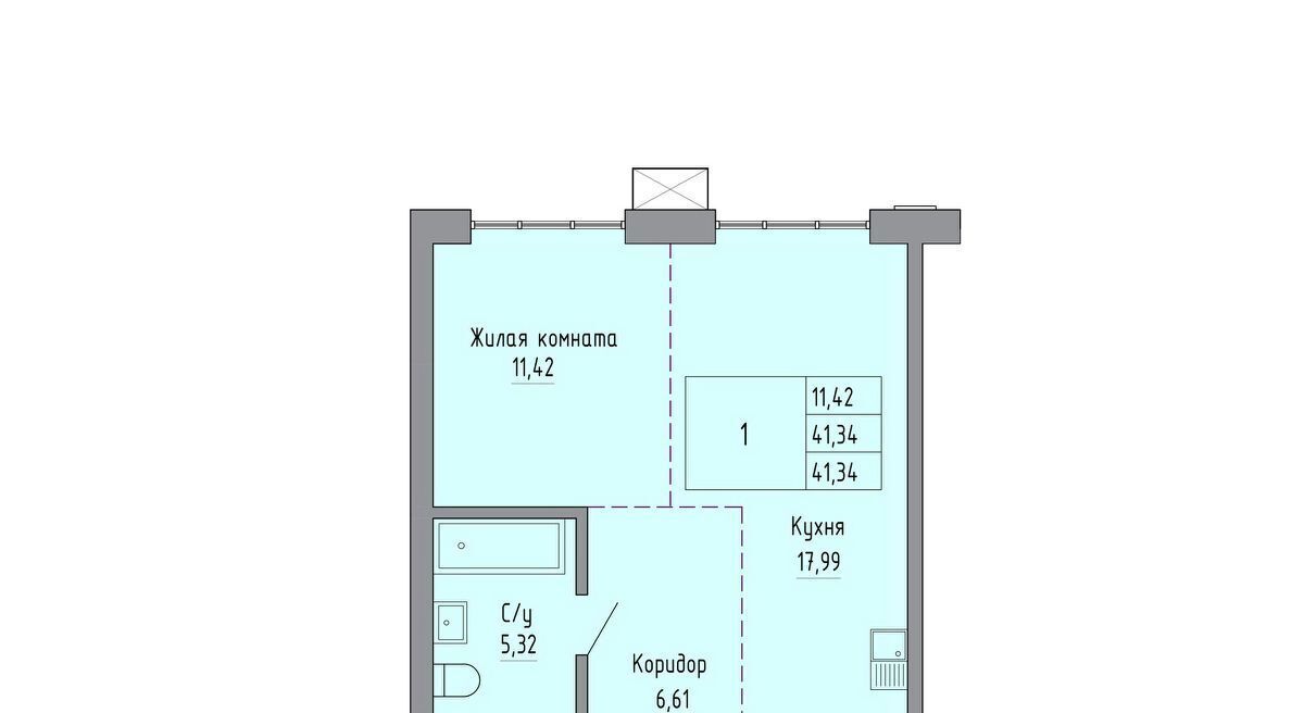 квартира г Хабаровск р-н Индустриальный ул Шеронова 20 ЖК «ONYX» фото 1