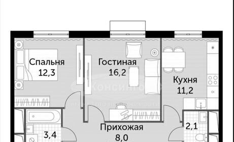 квартира городской округ Ленинский п Развилка пр-д Римский 13 ЖК «Римский» Зябликово фото 22