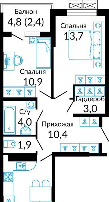 квартира г Краснодар р-н Прикубанский ул Конгрессная 41 фото 1