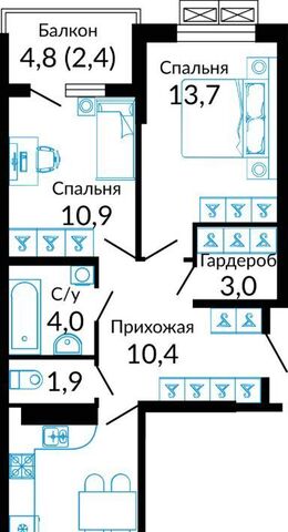 квартира р-н Прикубанский ул Конгрессная 41 фото