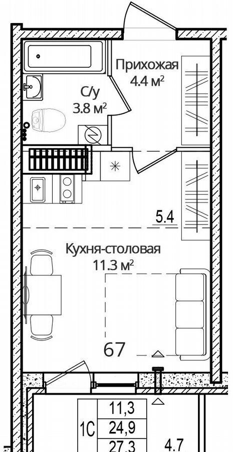 квартира р-н Псковский д Борисовичи ул Дмитрия Яковлева 6 ЖК «Завеличенский бульвар» Псков фото 1