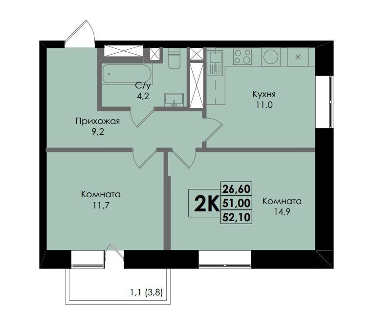 квартира г Ростов-на-Дону р-н Ленинский ул Курская ЖК Botanika з/у 4/2 фото 1