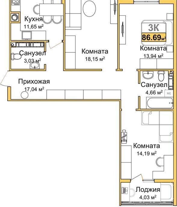 квартира г Симферополь р-н Центральный микрорайон «Город Мира» фото 1