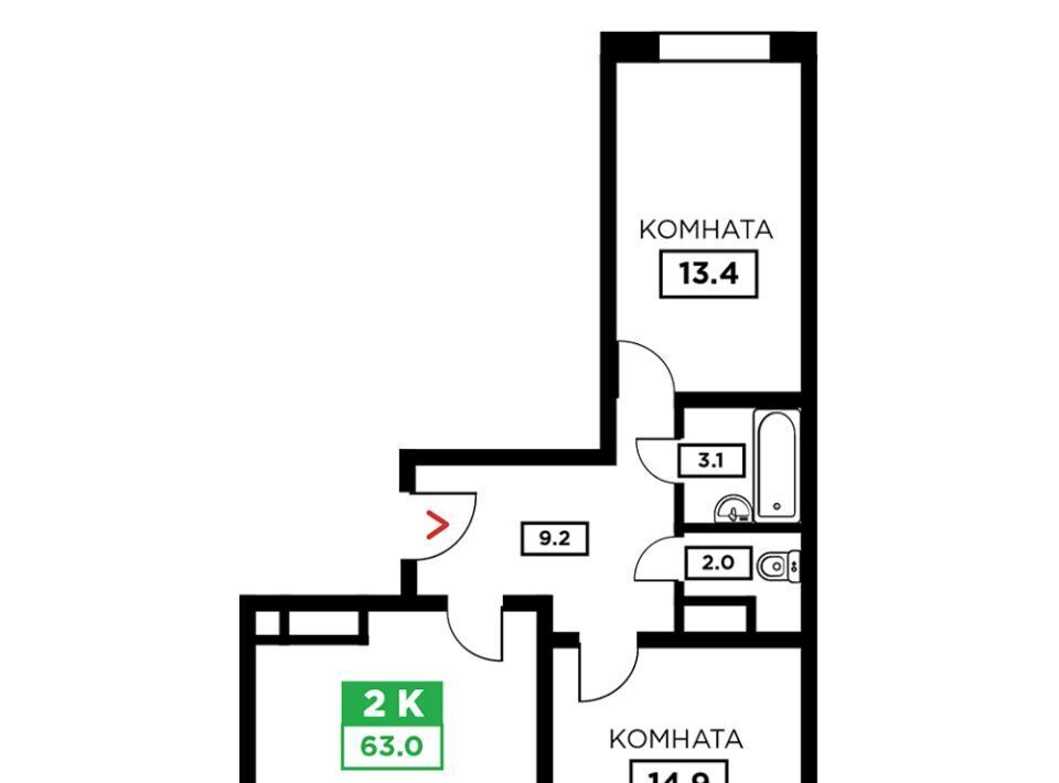 квартира г Краснодар р-н Прикубанский ул Домбайская 55к/5 ЖК «Свобода» фото 1