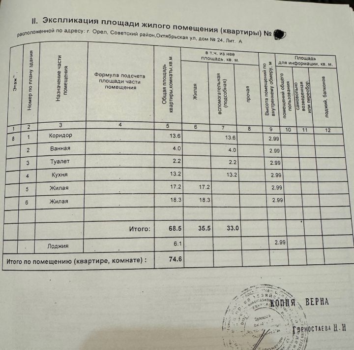 квартира г Орел р-н Советский ул Октябрьская 24 фото 1