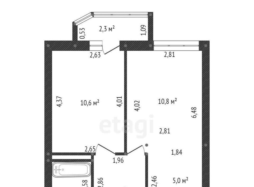 квартира г Уфа р-н Демский б-р Яркий 9 фото 22