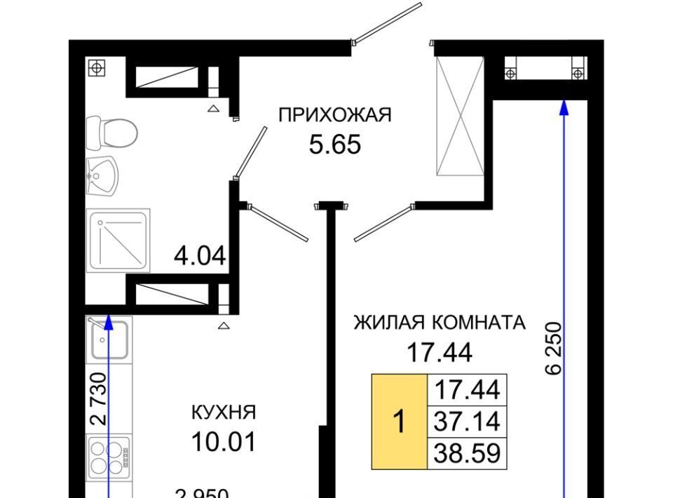 квартира г Ростов-на-Дону р-н Октябрьский пер Нефтекачка ЖК «Октябрь Парк» фото 1