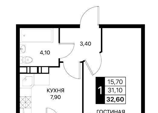 квартира г Ростов-на-Дону р-н Первомайский Смартполет жилой комплекс фото 1