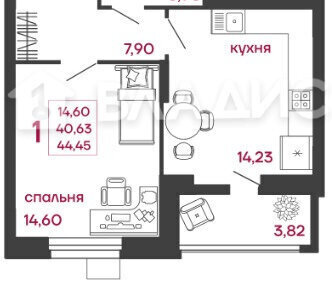 квартира г Пенза р-н Первомайский ул Богданова 34 фото 1