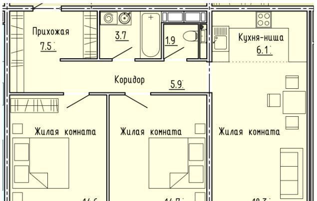 квартира г Пенза Пенза-4 ул Яшиной 4 р-н Октябрьский фото 8