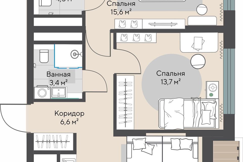 квартира г Екатеринбург р-н Орджоникидзевский б-р Владимира Белоглазова Екатеринбург городской округ фото 2