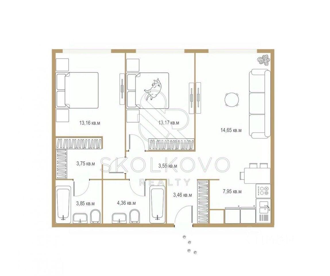 квартира г Москва метро Раменки ЗАО пр-кт Генерала Дорохова 39/1в ЖК West Garden Московская область фото 1