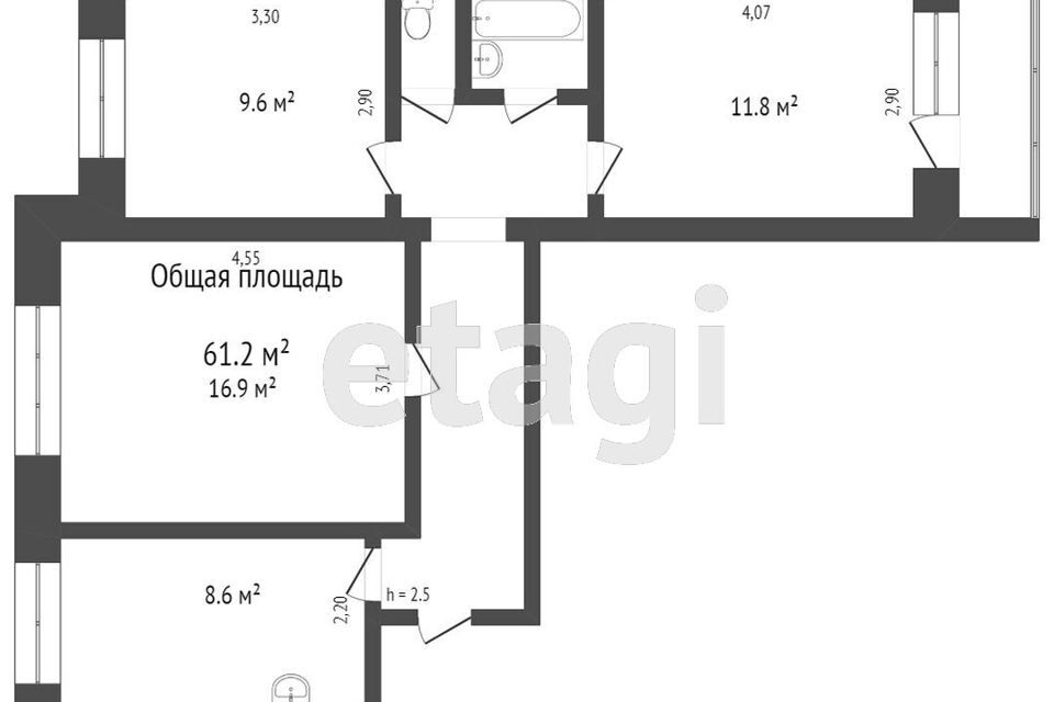 квартира г Томск р-н Советский ул Енисейская 8 Томский район фото 9