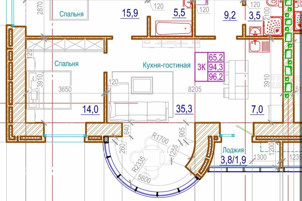 квартира г Красноярск р-н Советский ул Авиаторов 18 Красноярск городской округ фото 8