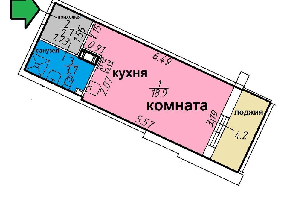 квартира г Санкт-Петербург метро Лесная Выборгская сторона ул Александра Матросова 3 округ Сампсониевское фото 2