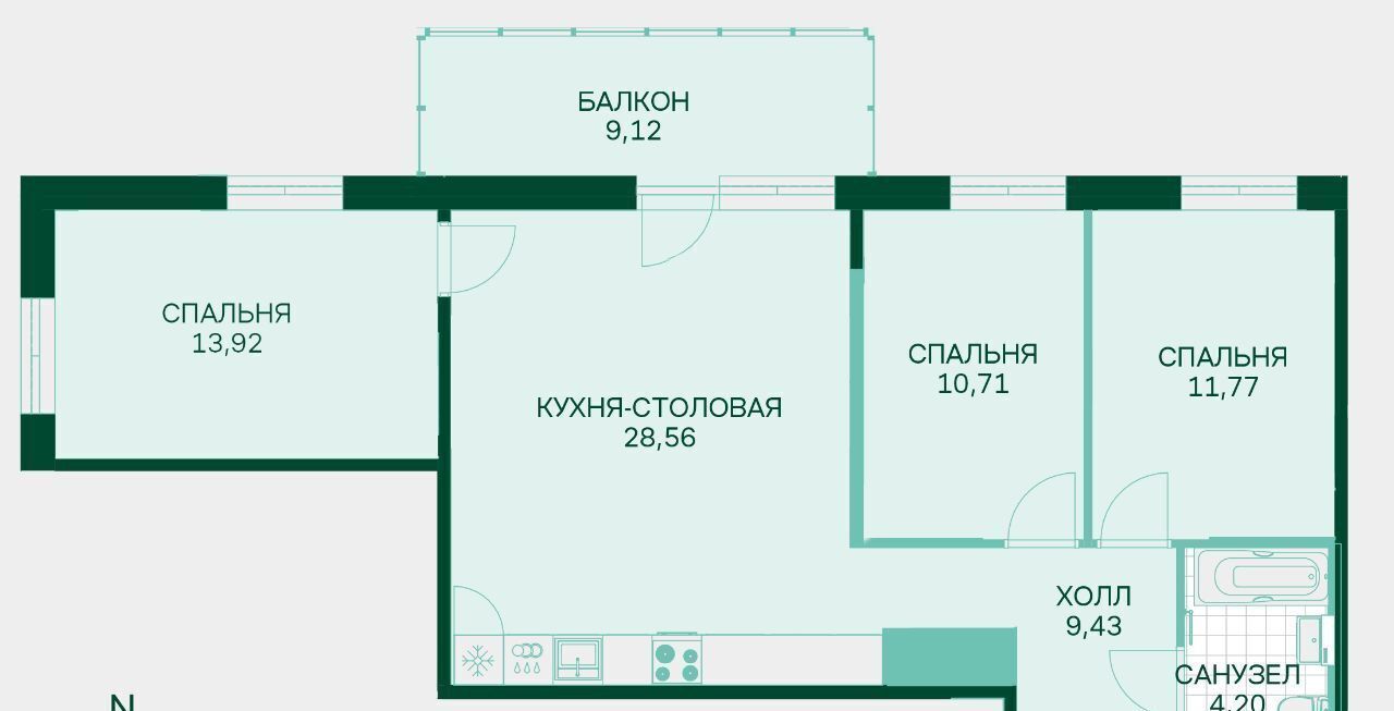 квартира г Санкт-Петербург метро Новочеркасская ул Магнитогорская 3к/2 округ Большая Охта фото 1