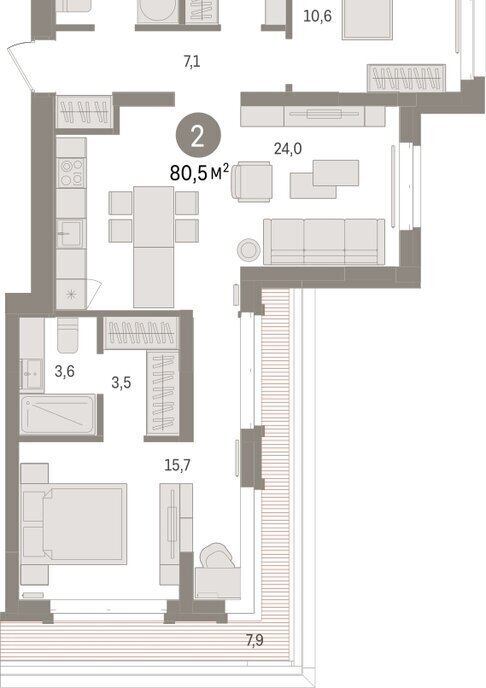 квартира г Тюмень жилой комплекс На Минской фото 2