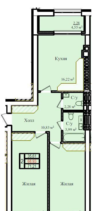 квартира г Калининград р-н Центральный ул Каблукова 2 Танго фото 11