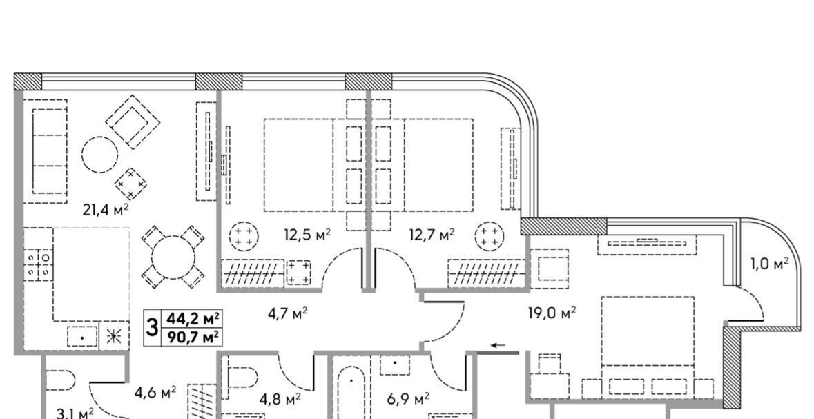 квартира г Москва метро Аминьевская ул Лобачевского 124к/3а фото 2