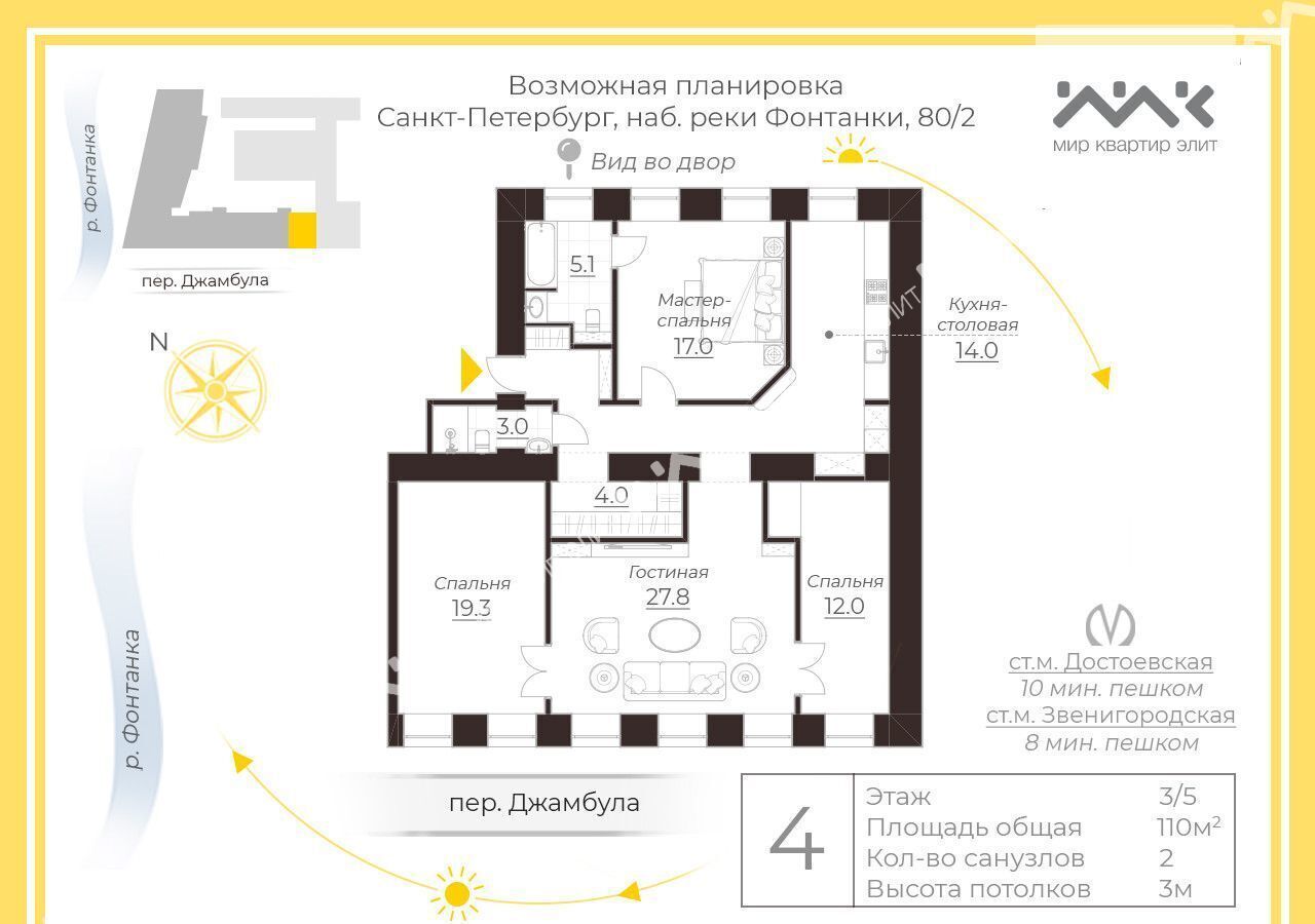 квартира г Санкт-Петербург метро Звенигородская наб Реки Фонтанки 80/2 Владимирский округ фото 14