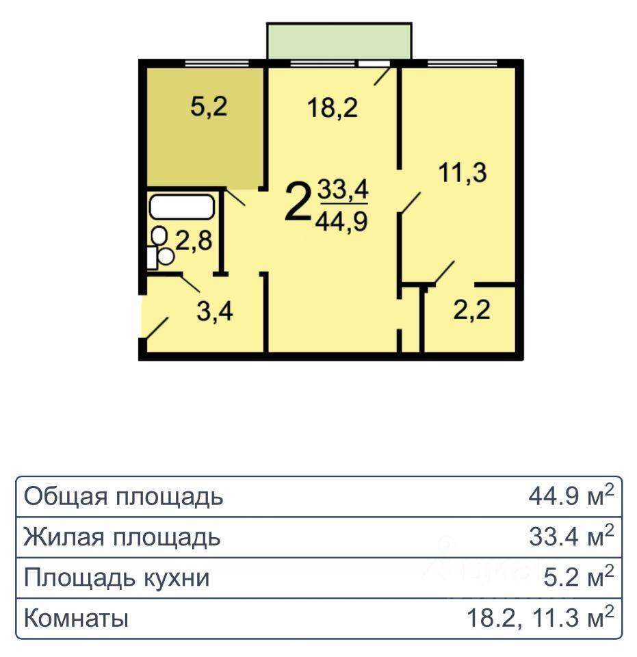 квартира г Москва ЮЗАО Зюзино ул Болотниковская 44/1 Московская область фото 19