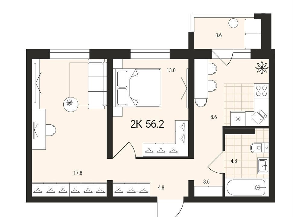 квартира г Обь ул Геодезическая 6вк/3 фото 1