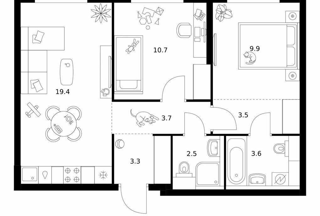 квартира г Москва метро Озерная проезд Проектируемый 1087-й 1с/1 2к фото 1