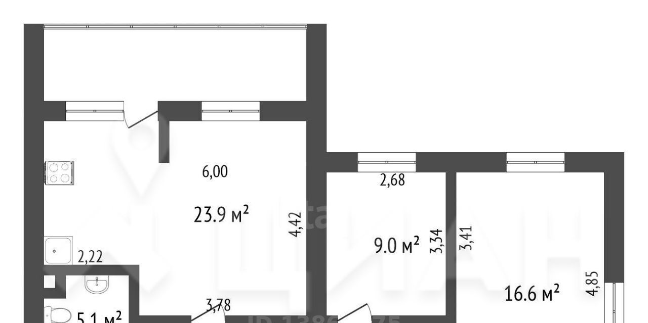 квартира г Тюмень р-н Центральный проезд Заречный 6к/2 Центральный административный округ фото 2