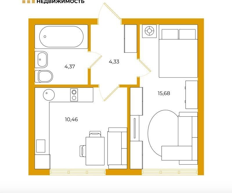 квартира г Санкт-Петербург пр-кт Юнтоловский 48к/1 Беговая фото 1