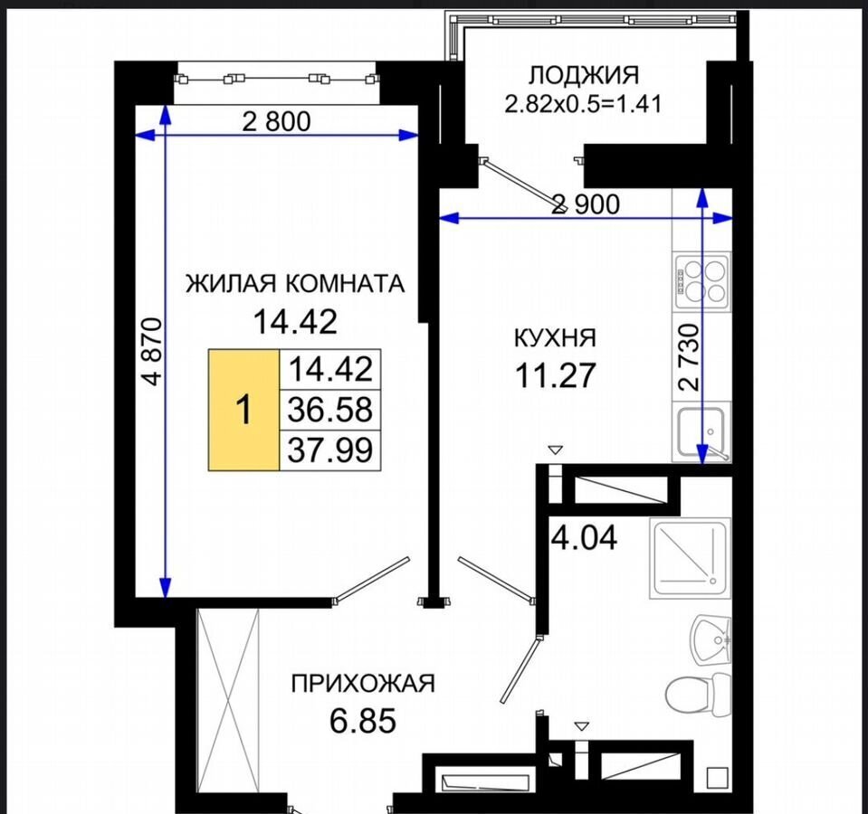 квартира г Ростов-на-Дону р-н Октябрьский пер Элеваторный ЖК «Октябрь Парк» поз. 1. 2 фото 2