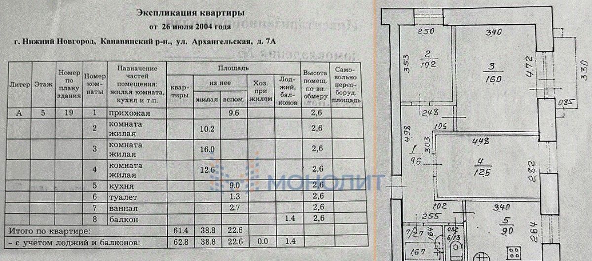 квартира г Нижний Новгород р-н Канавинский Двигатель Революции ул Архангельская 7а фото 17