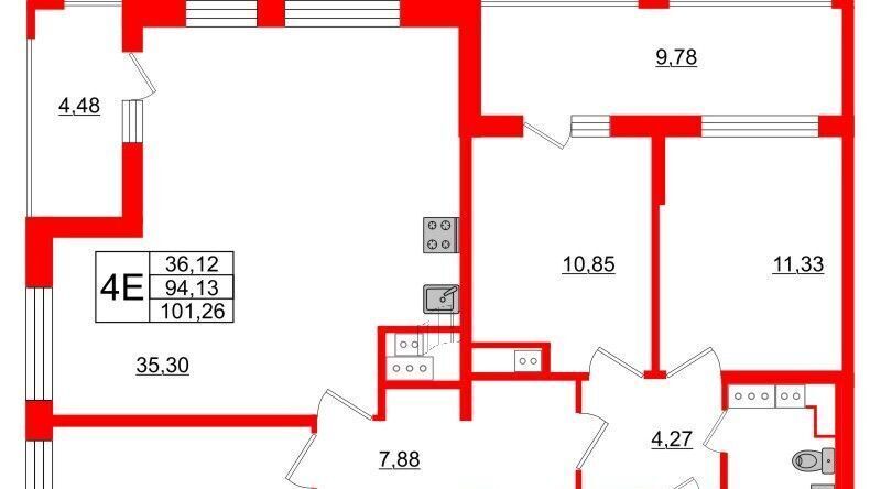 квартира г Санкт-Петербург метро Московская проезд 2-й Предпортовый 6 округ Новоизмайловское фото 1