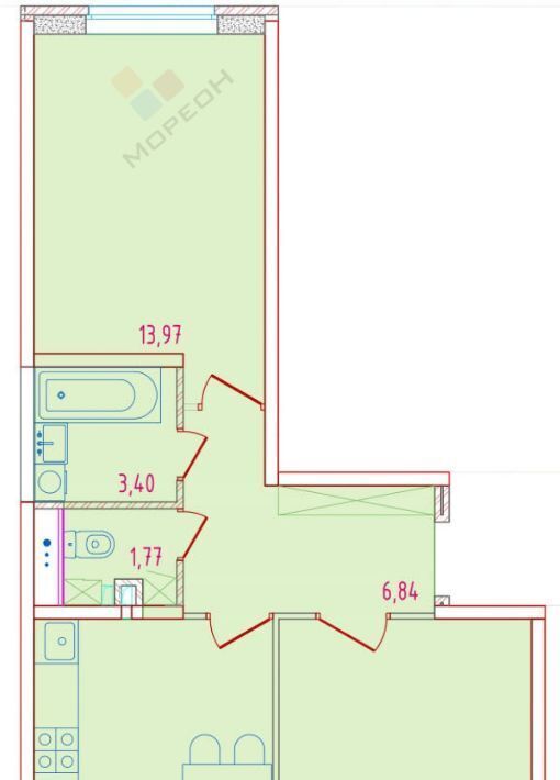 квартира г Краснодар р-н Прикубанский ул Героев-Разведчиков 8к/3 фото 14