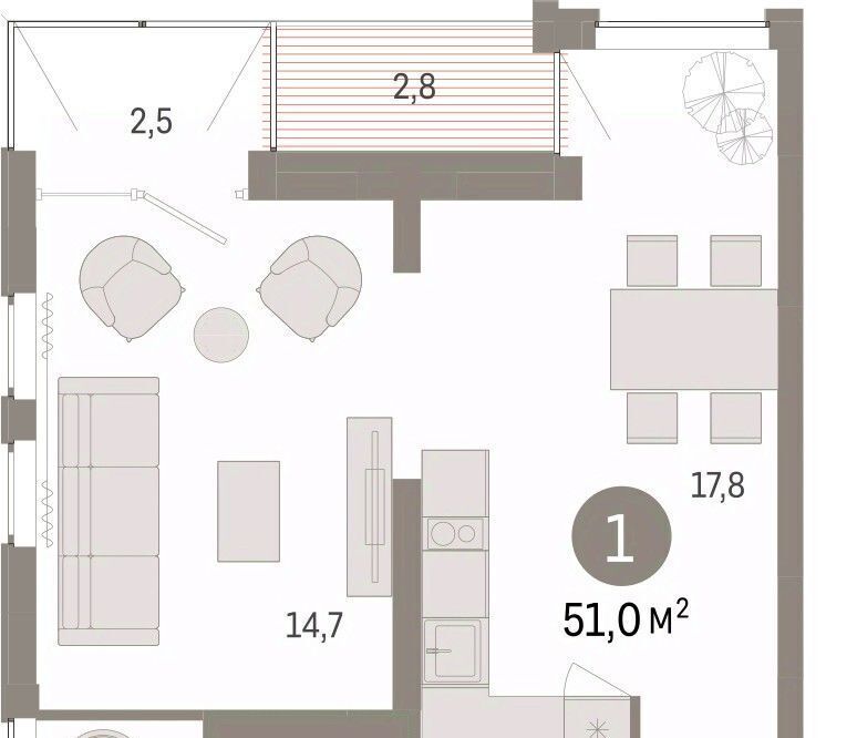 квартира г Сургут 35-й микрорайон ЖК квартал Новин 35-й фото 3