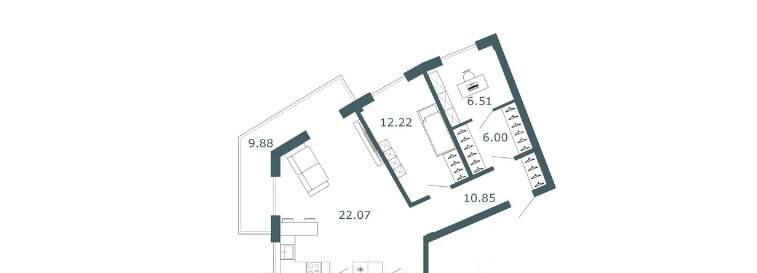 квартира г Санкт-Петербург ул Новая 51к/10 Беговая, Лахта тер. фото 23