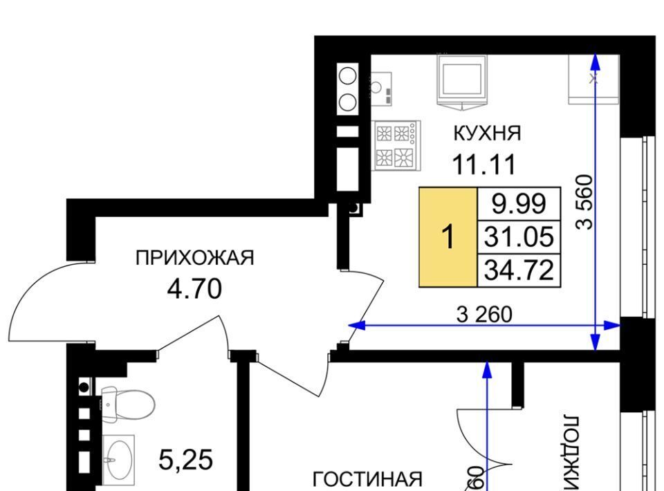 квартира р-н Гурьевский г Гурьевск ЖК «Включи» фото 1