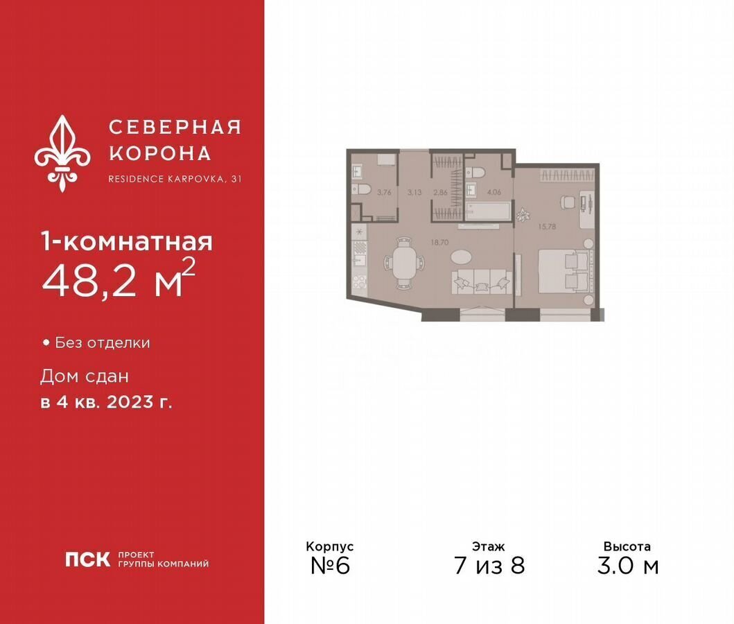 квартира г Санкт-Петербург метро Петроградская наб Реки Карповки 31/6 округ Чкаловское фото 1