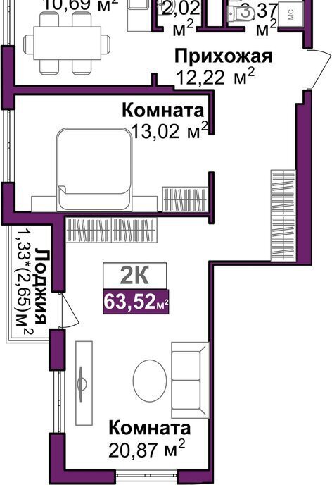 квартира г Симферополь р-н Центральный микрорайон «Город Мира» фото 1