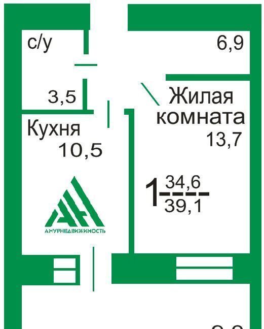 квартира р-н Благовещенский с Чигири ул Василенко 5/1 Благовещенск фото 3