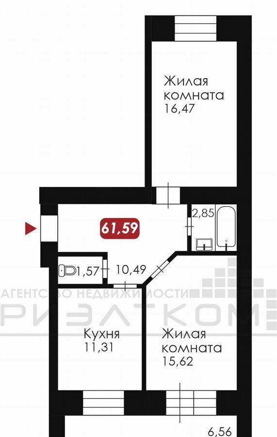 квартира г Благовещенск ул Заводская 4/9 ЖК «Лазурный берег» фото 9