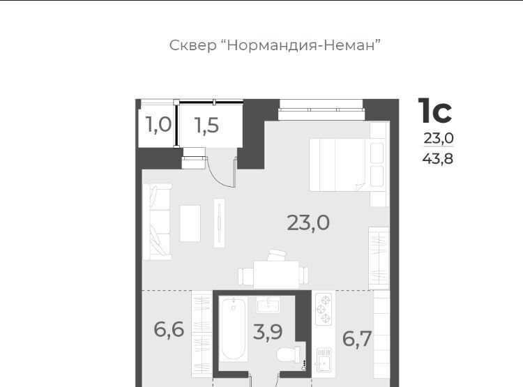 квартира г Новосибирск р-н Заельцовский Заельцовская ул Аэропорт 49/1 ЖК Нормандия-Неман фото 2