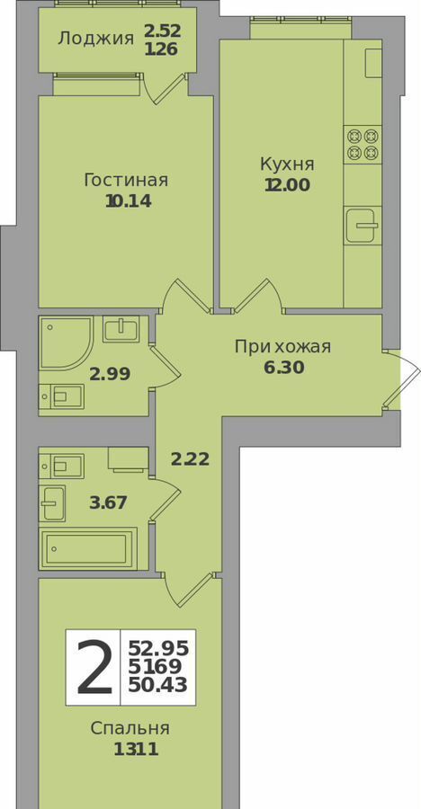 квартира г Калининград р-н Московский ул Минусинская 9 ЖК «Родина» фото 21