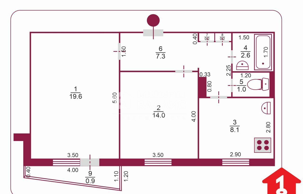 квартира г Омск р-н Кировский пр-кт Комарова 3 Кировский АО фото 12