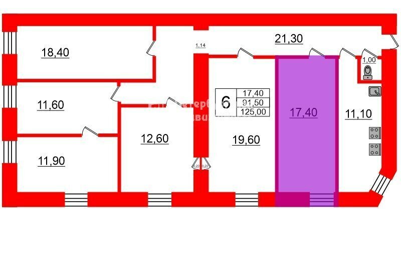 комната г Санкт-Петербург метро Фрунзенская наб Обводного канала 147/149 округ Измайловское фото 10