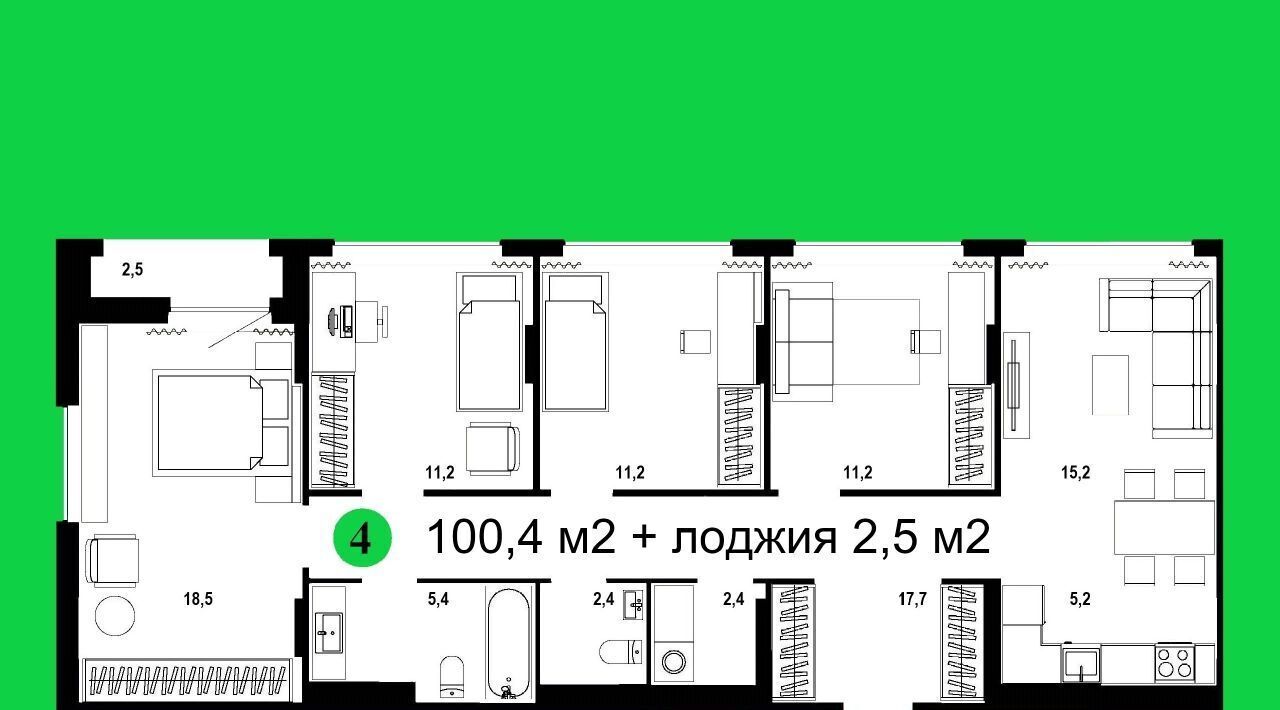 квартира г Тюмень р-н Калининский ул Молодогвардейцев 5к/1 Квартал «На Гастелло» Калининский административный округ фото 1