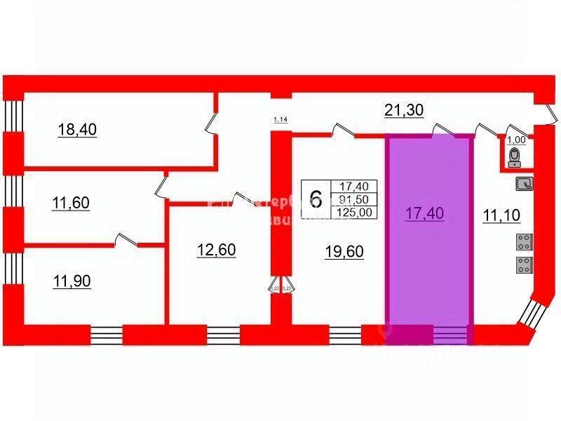 комната г Санкт-Петербург р-н Адмиралтейский наб Обводного канала 147/149а округ Измайловское, Ленинградская область фото 2