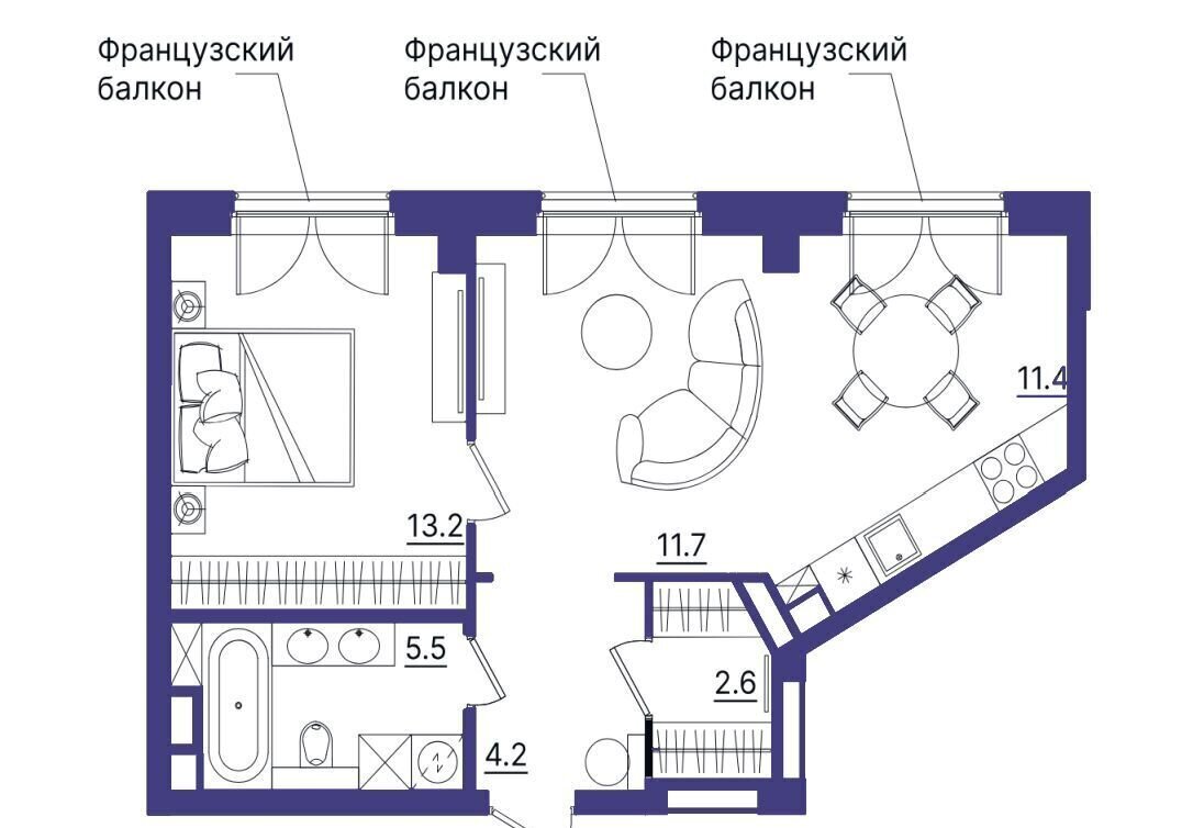 квартира г Тюмень р-н Центральный ул Щербакова 2 корп. 3 фото 2