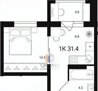 квартира г Обь ул Геодезическая 6вк/2 Площадь Маркса фото 1