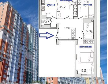 квартира г Санкт-Петербург метро Проспект Просвещения ул Руднева 18 округ № 15 фото 2